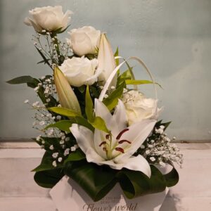 White Rose Bag Bouquet