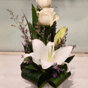 White Rose Basket (Small)