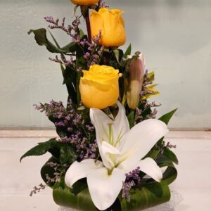 Yellow Rose Basket (Small)